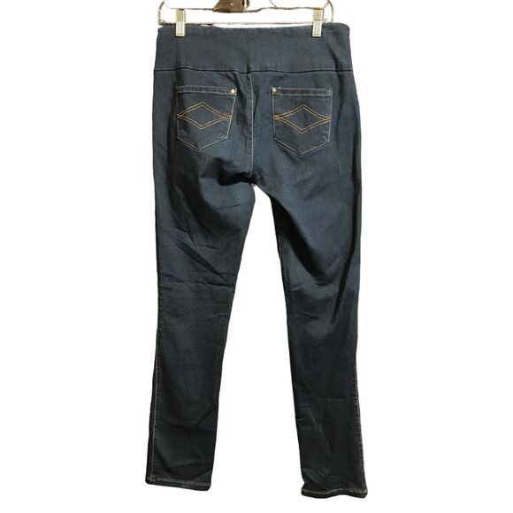 Pajama Jeans Womens Size Small Pull On‎ Elastic Waist Blue Dark Wash Slim Skinny - Picture 2 of 8